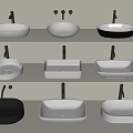 Modern Bathroom Washbasins Collection with Round Square Shapes and White Grey Black Colors