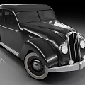 Vintage Black Classic Car Featuring Curved Body Lines And Chrome Accents