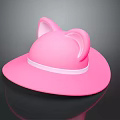 Cute Pink Hat With Cat Ears And White Ribbon Stylish Fashion Accessory