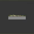 3D Landscape Model Showcasing Mountainous Terrain With Green Vegetation And Blue Water Features