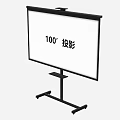 100 Inch Portable Stand Mounted Projection Screen Office Appliance For Presentations