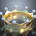 Luxury Gold Crown Jewelry With Shiny White Beads And Elegant Design