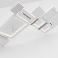 Modern Minimalist White Ceiling Design Featuring Recessed Lighting And Geometric Details