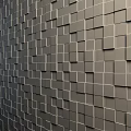 Decorative Wooden Wall Interior Featuring Natural Texture From Arranged Wooden Blocks