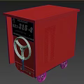 Red Portable Industrial Equipment with Wheels Control Panel and Display Screen 3d model