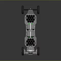Car Chassis Structure With Hexagonal Battery Modules And Four Wheels 3d model