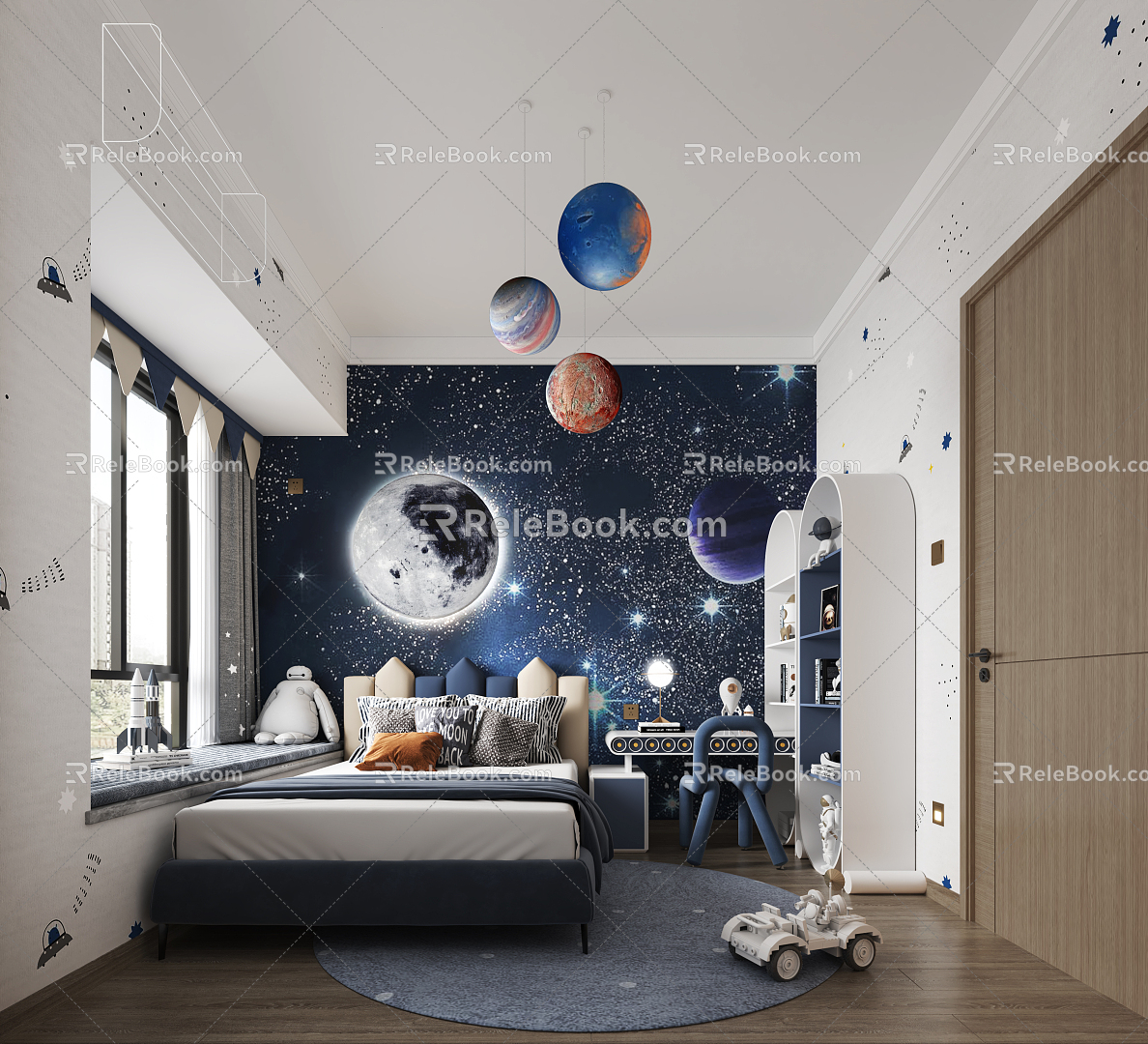 Modern Children's Room Star Children's Room 3d model