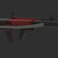 Modern Tactical Rifle With Red And Black Color Design And Ergonomic Features