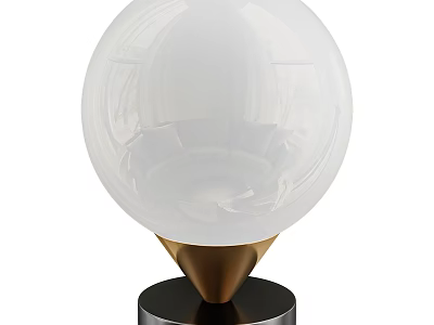 Modern Table Lamp With White Spherical Lampshade And Gold Accent Base For Home Decor 3d model