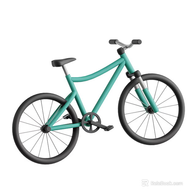Modern Teal Bicycle Design With Minimalist Frame Black Wheels And Seat 3d model 