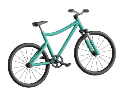 Modern Teal Bicycle Design With Minimalist Frame Black Wheels And Seat 3d model
