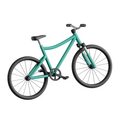Modern Teal Bicycle Design With Minimalist Frame Black Wheels And Seat 3d model