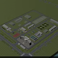 Aerial View Industrial Factory Layout With Multiple Buildings Roads And Landscaping