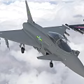 Three Fighter Jets With Unique Paint Schemes Flying In Sky 3d model