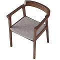 Modern Dining Chair With Wooden Frame And Soft Upholstered Fabric Seat