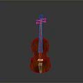 Wooden Violin Household Item With Classic Design And Musical Strings