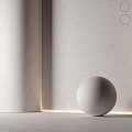 Minimalist Textured Background Wall With Neutral Tones Soft Lighting And Spherical Decor 3d model