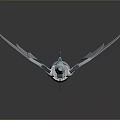 Futuristic Mechanical Dragon 3D Model Featuring Streamlined Design White Wings And Blue Glowing Details