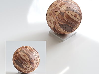 Modern wood grain ball 3d model