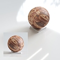 Modern wood grain ball 3d model