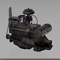Rusted Automotive Parts Vintage Engine Components With Metal Pipes And Valves