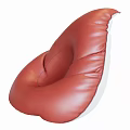Red Leather Bean Bag Chair with Unique Shape and Comfortable Seating for Modern Living Room