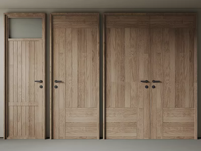 Wooden Hinged Doors Featuring Various Designs And Styles For Home Interior 3d model