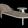 Modern White Lounge Chair With Ergonomic Design And Wooden Side Table