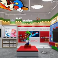Nintendo Switch Retail Store Featuring Mario Character Display Vintage Game Controller And Merchandise 3d model