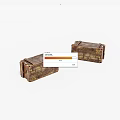 Two Vintage Wooden Crates With Labeled Details On White Background