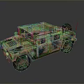 Military Camouflage Tank 3D Model Featuring Green Brown Patterns And Dark Background