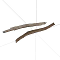 Natural Curved Wooden Sticks In Different Colors On White Background
