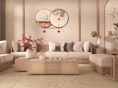 Japanese Restaurant Living Room Dining Room model