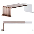 Modern Wooden Dining Table Featuring Unique Edge Design And Contemporary Structure 3d model