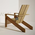 Two Modern Wooden Leisure Chairs In Indoor Space With Green Plant