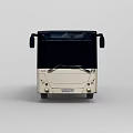 Beige Bus With Black Windows And Number 917 In Side View 3d model
