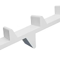 Red Modern Wall Mounted Hook Rack With Multiple Square Hooks