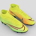 Yellow Orange Gradient High Top Soccer Cleats With Cleated Sole And Branded Design