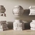 Chinese style column foundation combination 3d model