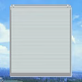 White Exterior Roller Shutter With Blue Sky And City View Background 3d model