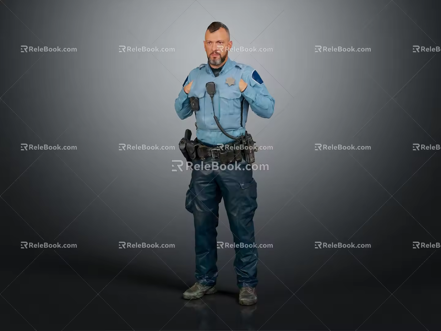 Modern Man Police Male Police 3d model