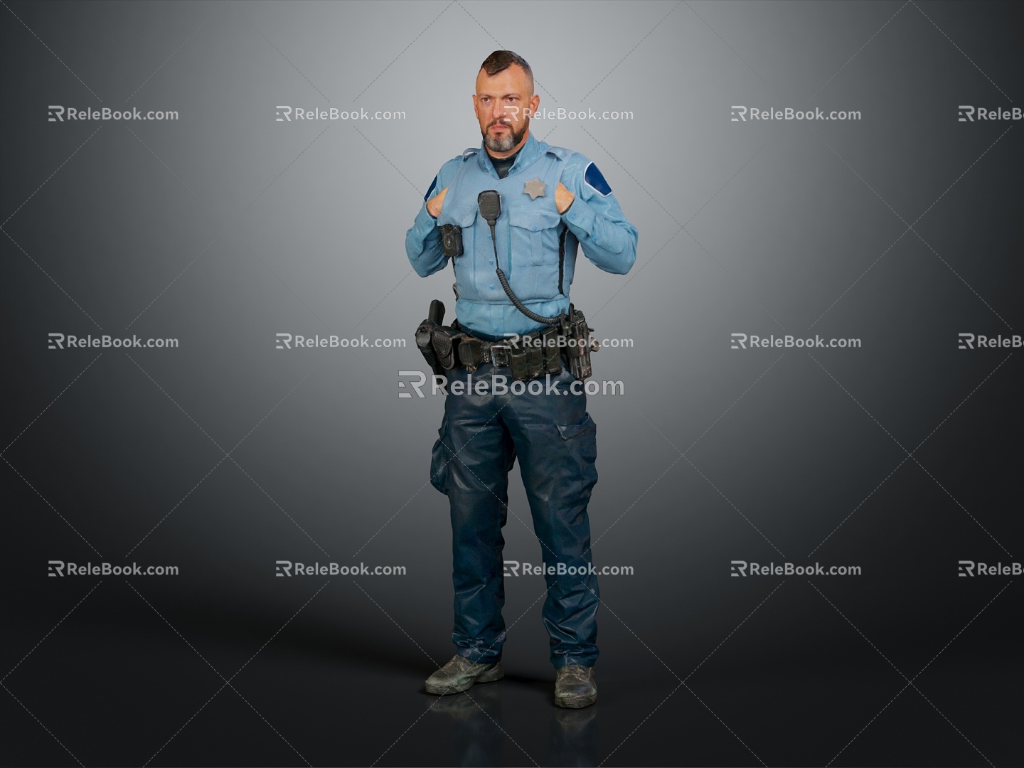 Modern Man Police Male Police 3d model