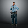Modern Man Police Male Police 3d model