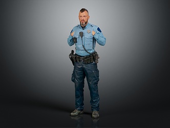 Modern Man Police Male Police 3d model