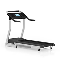 Modern Fitness Treadmill With Digital Display Screen And Black Silver Frame Design