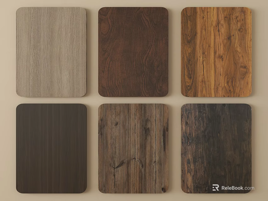 Various Wood Grain Wall Panels With Different Color And Texture Options 3d model