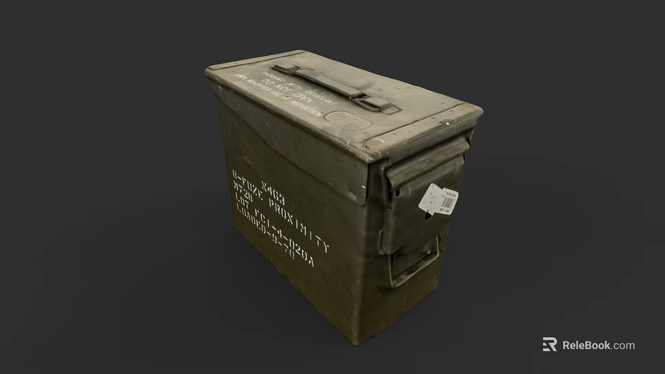 Military Weapon Ammo Box 30 Caliber M1 Carbine Storage Container With Secure Latch 3d model 