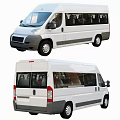 White Commercial Minibus With Multiple Passenger Seats Spacious Windows And Rear View