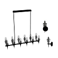 Simple European lamp combination chandelier wall lamp combination 3d model
