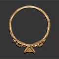 Elegant Golden Ring For Daily Wear With Carved Floral Design And Gemstone
